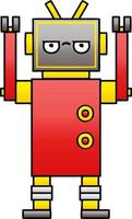 gradient shaded cartoon annoyed robot vector