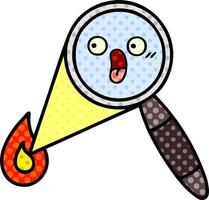 comic book style cartoon magnifying glass vector