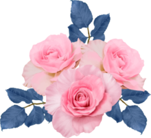 fundo de transparência de desenho aquarela de flores rosa cor de rosa. objeto floral