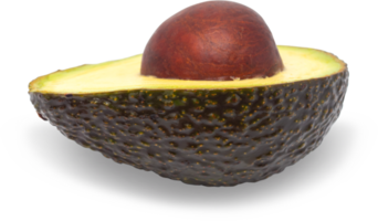 aguacate sobre fondo aislado de transparencia.objeto de fruta png