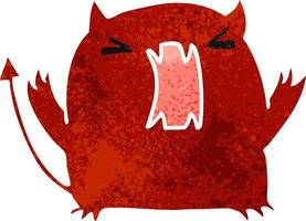 retro cartoon of a cute kawaii devil