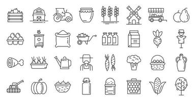 Producer icons set, outline style vector