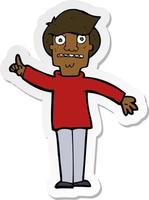 sticker of a cartoon man asking question vector
