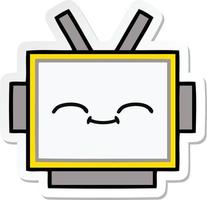 sticker of a cute cartoon robot head vector