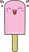 quirky comic book style cartoon ice lolly vector