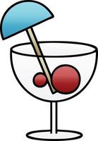 gradient shaded cartoon fancy cocktail vector