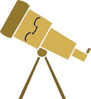 flat color retro cartoon telescope vector