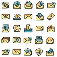 Envelope icons set vector flat