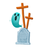 halloween grav akvarell clipart, handmålad halloween png