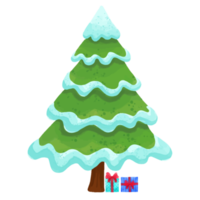 árbol de navidad acuarela, decoración navideña pintada a mano png