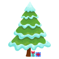 albero di natale ad acquerello, decorazione natalizia dipinta a mano png