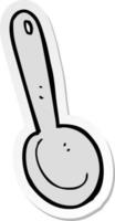 sticker of a cartoon spoon vector