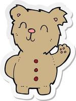 sticker of a cartoon teddy bear vector
