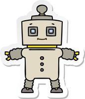 sticker of a quirky hand drawn cartoon robot vector