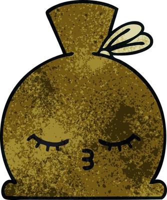 retro grunge texture cartoon sack