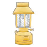 Watercolor lantern, Hand painted camping supplies png