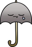 paraguas de dibujos animados sombreado degradado vector
