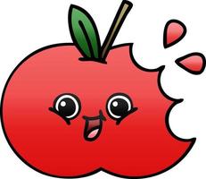 gradient shaded cartoon red apple vector
