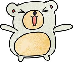 textured cartoon kawaii cute teddy bear vector