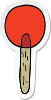 sticker of a cartoon candy lollipop vector