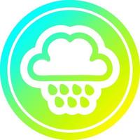 rain cloud circular in cold gradient spectrum vector
