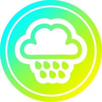 nube de lluvia circular en espectro de gradiente frío vector