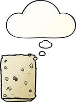 cartoon biscuit and thought bubble in smooth gradient style vector