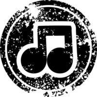 musical note distressed icon vector