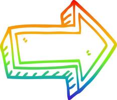 rainbow gradient line drawing cartoon arrow vector
