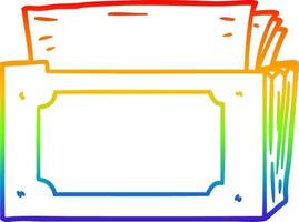 rainbow gradient line drawing cartoon folder of files vector