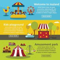 Kids playground banner horizontal set, flat style vector