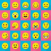 conjunto de iconos de emoticonos de sonrisa, estilo plano vector