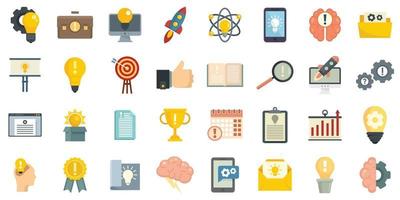 Innovation icons set flat vector isolated