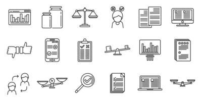 Comparison icons set outline vector. Small big vector