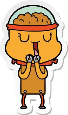 sticker of a happy cartoon robot