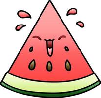 quirky gradient shaded cartoon watermelon vector