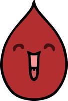 quirky hand drawn cartoon emotional blood drop vector