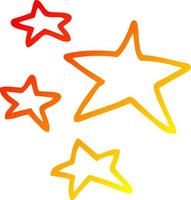 warm gradient line drawing cartoon stars vector