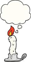 cartoon candle and thought bubble vector