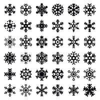 Snowflake icons set, simple style vector