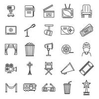 Studio stage director icons set, outline style vector
