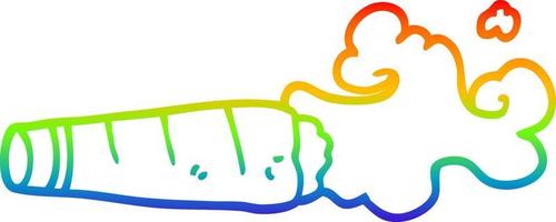 rainbow gradient line drawing cartoon smoking cigar vector