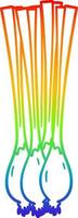 dibujo de línea de gradiente de arco iris cebolletas de dibujos animados vector