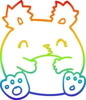 rainbow gradient line drawing cartoon bear vector