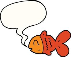 cartoon fish and speech bubble vector