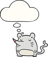 cartoon mouse and thought bubble vector