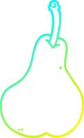 cold gradient line drawing cartoon healthy pear vector