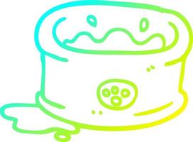 cold gradient line drawing cartoon pet bowl vector