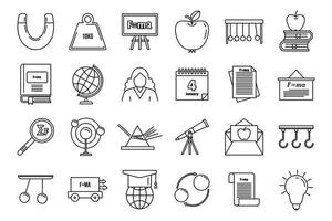 conjunto de iconos del día mundial de newtons, estilo de esquema vector