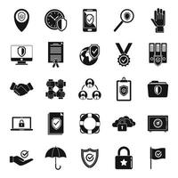 Customer reliability icons set simple vector. Social principles vector